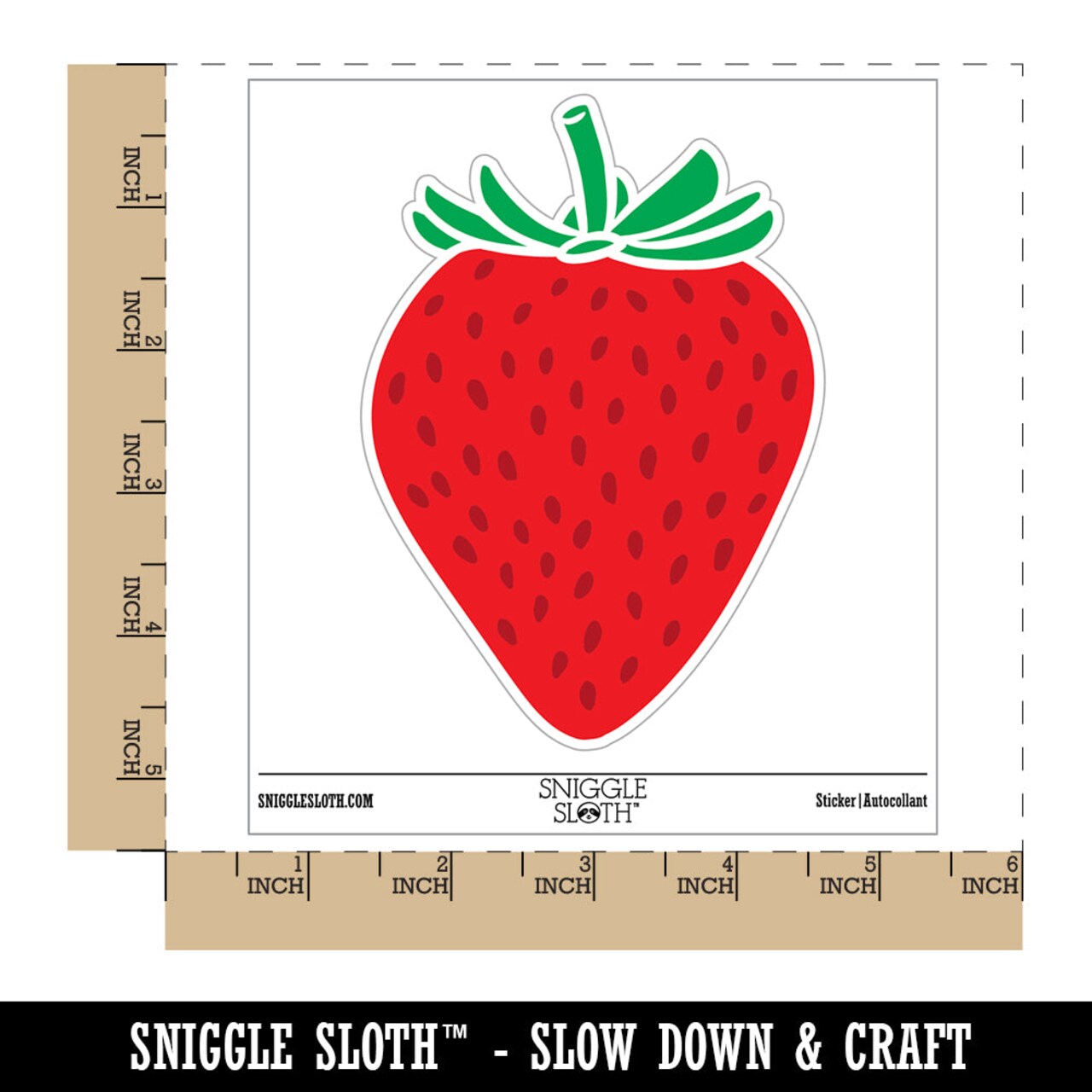 Strawberry Fruit Drawing Waterproof Vinyl Phone Tablet Laptop Water Bottle Sticker Set - 5 Pack